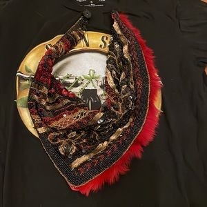 Beaded scarf necklace.